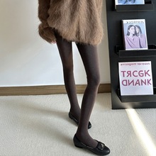 咖啡色连裤袜女秋冬加绒加厚保暖显瘦美拉德风小个子打底裤袜微压