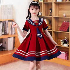 Ladies' Summer Dress, Children's Summer Clothing, College Style, Large Children's Summer Skirt, JK Girl Fashion, Stylish and Trendy Kids' Dress