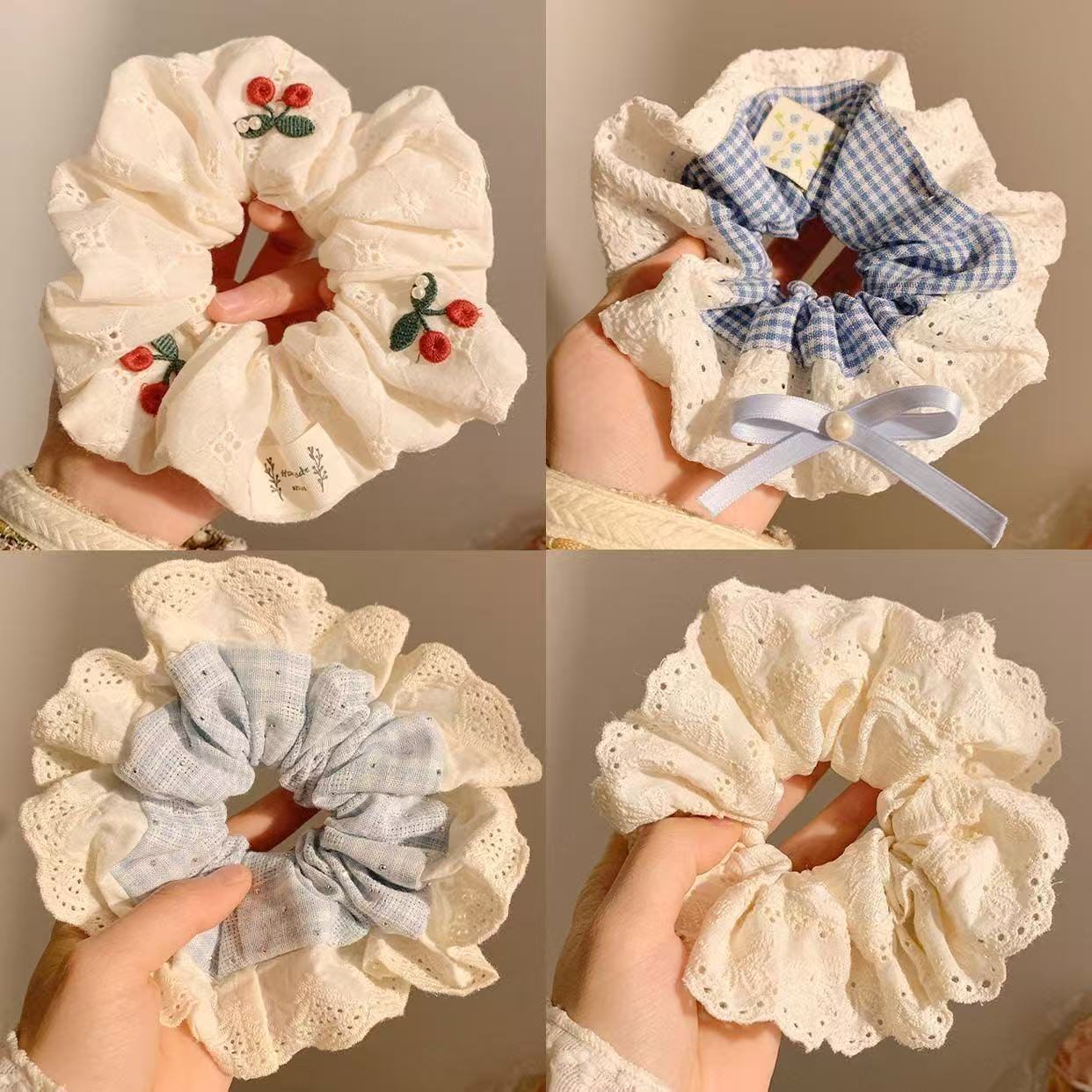 발레 스타일 화려한 머리 반지 달콤한 소녀 간단한 모든 일치 큰 머리 밧줄 가죽 tendon 한국식 하이 엔드 새틴 헤어 액세서리