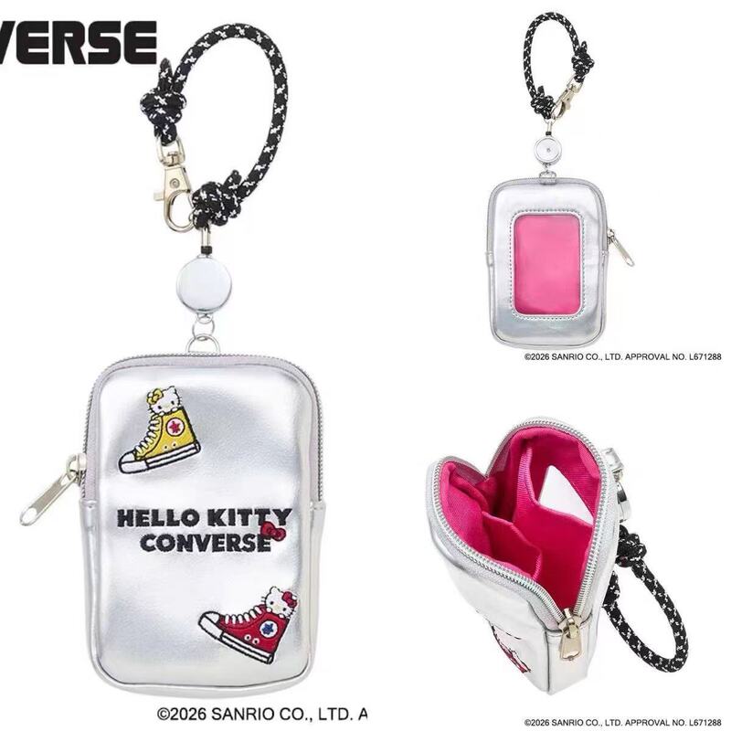 New Japanese-Style Hello Kitty Silver Coin Purse Cartoon Cute Retractable Id Card Holder Portable Storage Bag New Japanese-Style Hello Kitty Silver Coin Purse Cartoon Cute Retractable Id Card Holder Portable Storage Bag