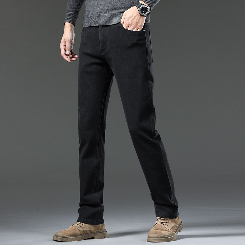 Demi-season denim black jeans