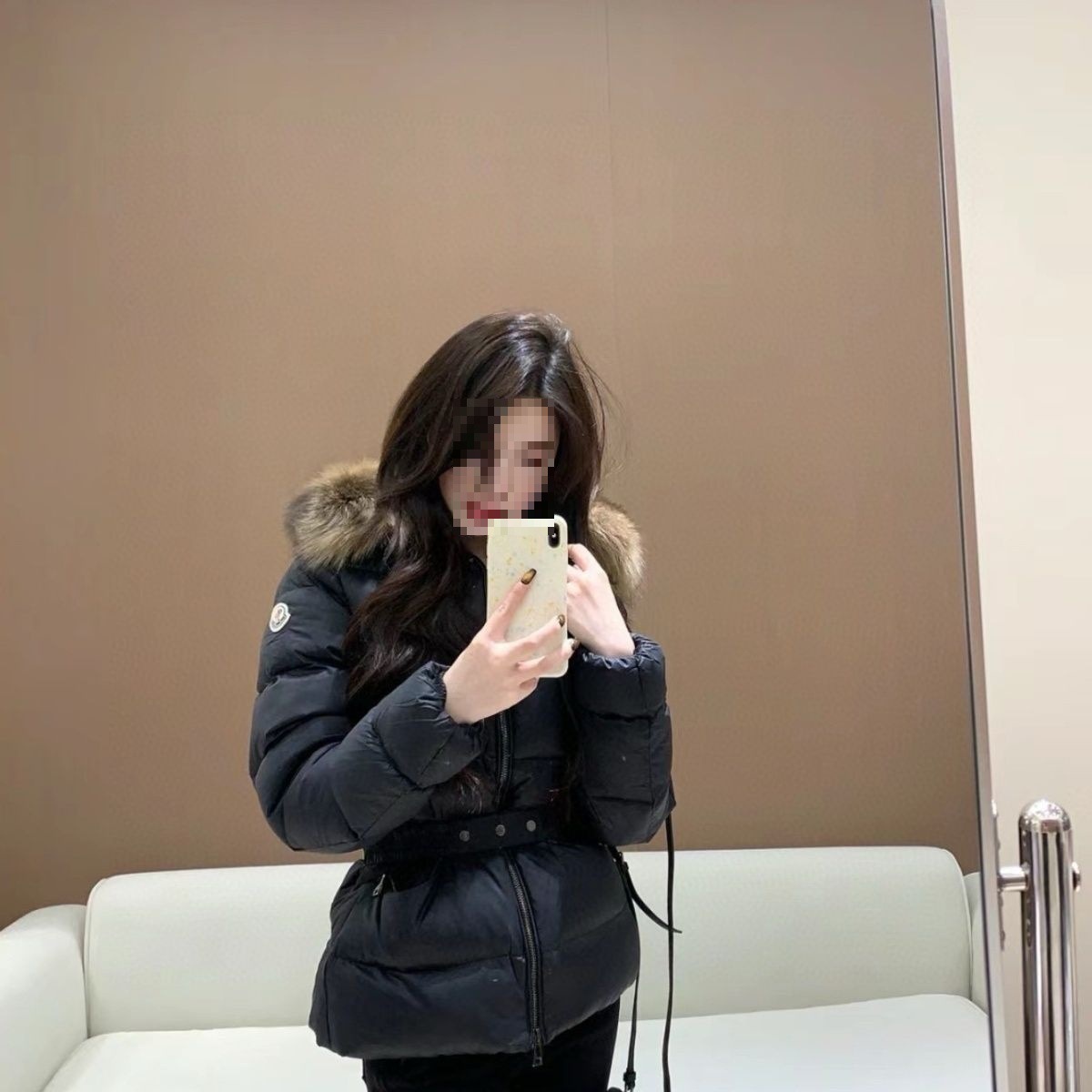 리얼 울 블랙 다운 재킷