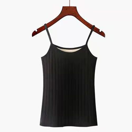 New Autumn/Winter Plain Cotton Fleece Double-Layer Warm Insulated Vest for Women Slim Fit Heating Base Layer Top