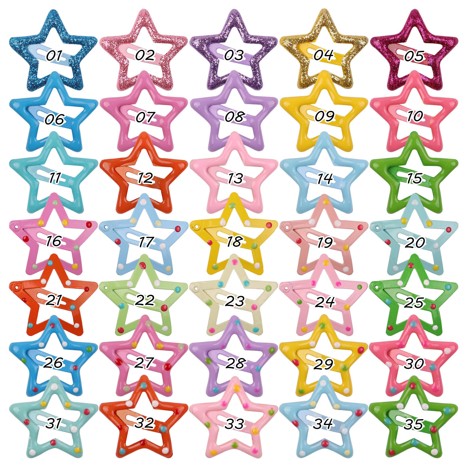 Fashion Children's Hair Clip European And American Candy Color Star Hair Clip display picture 1