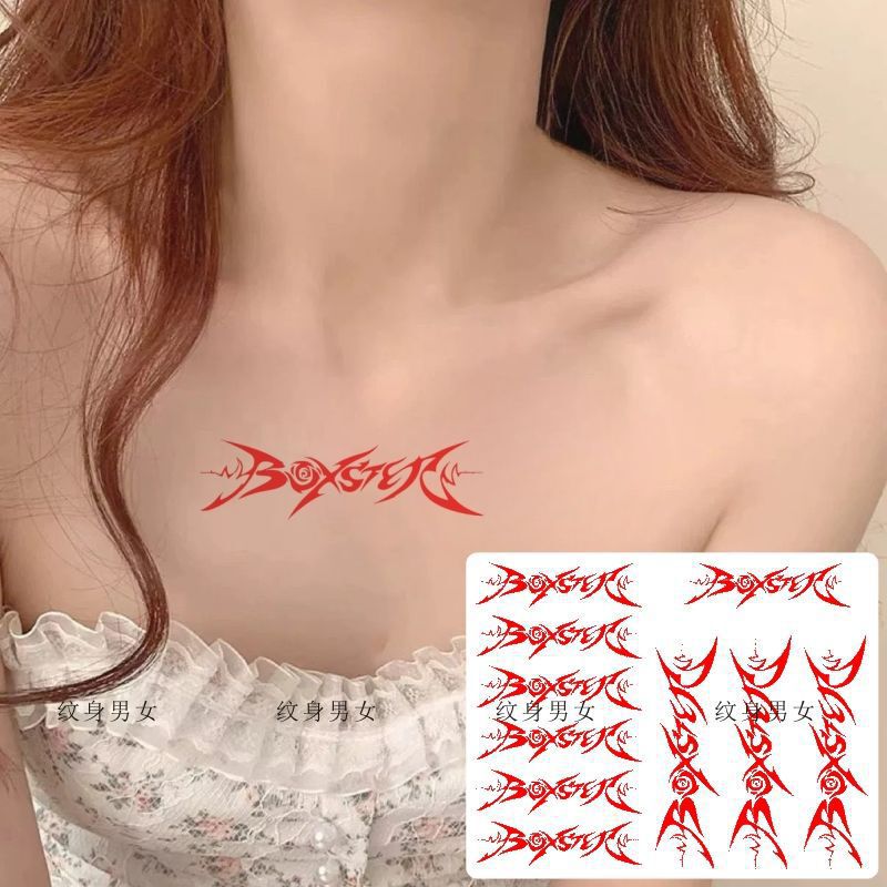 Luzhuo Chinese and English Famous Tattoo Stickers Concert Music Festival Fans Support Ten-Day Stickers Peripheral Makeup