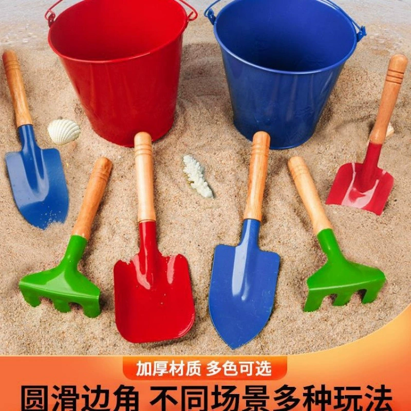 Детская пляжная лопата для копания песка, снеговая лопата, инструмент, игрушка, инструмент для игры в песок, морское железное ведро, лопата, детский садовый инструмент