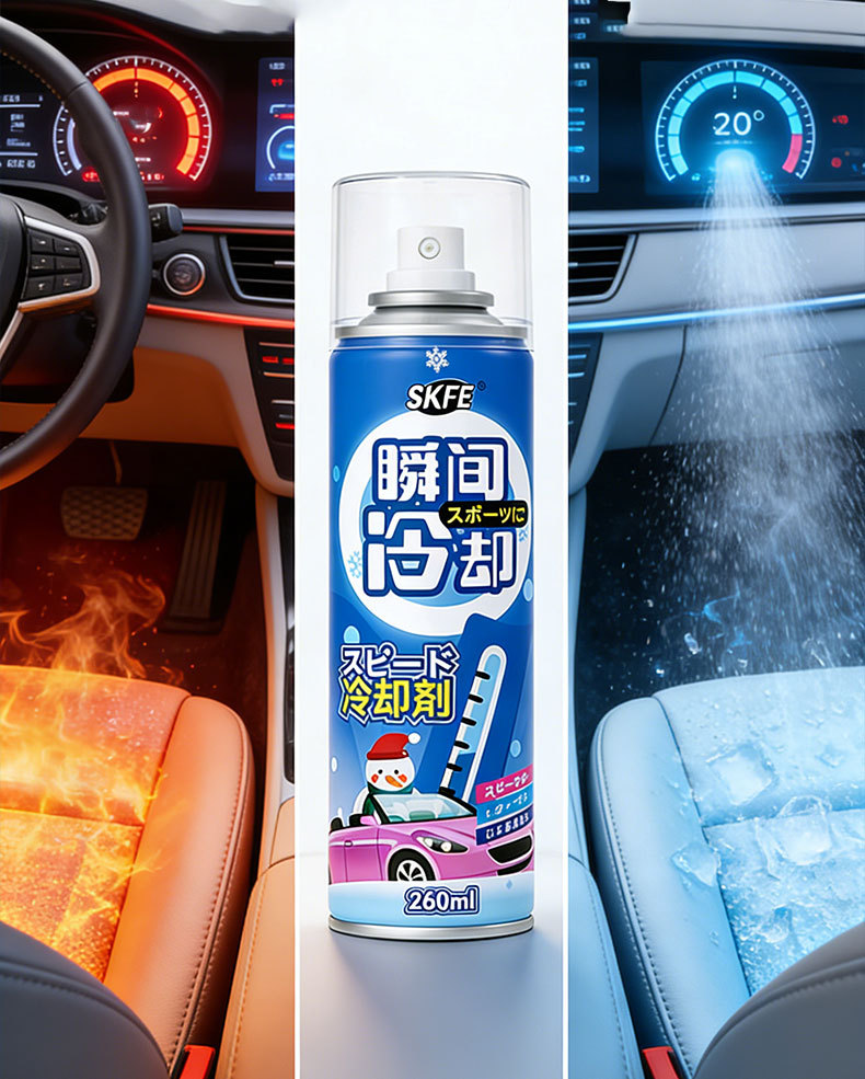 Skfe Summer Rapid Cooling Spray Indoor and Outdoor Cooling Spray Quick Cooling Agent for Car Interior