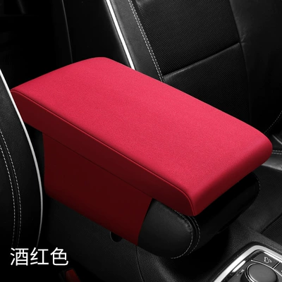 Car Armrest Box Pad Booster: Armrest box - memory-foam-armrest-pad-wine-red
