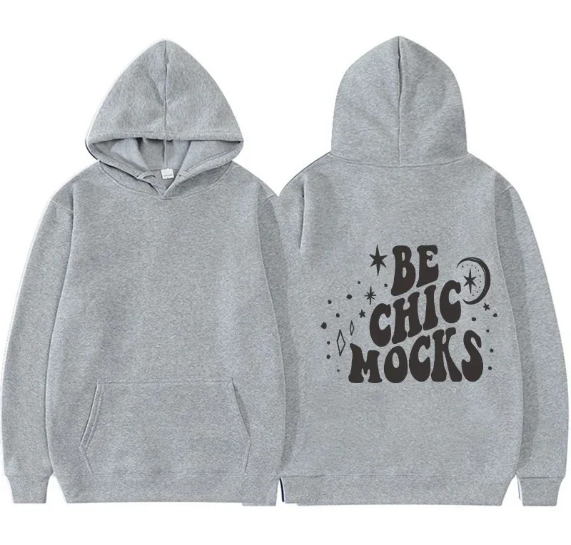 Felpa in pile da donna 2024 con stampa slogan, tasca a marsupio, coulisse e stampa con cappuccio_voghion.com