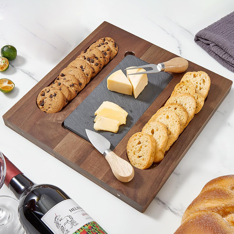 Queso de madera queso tabla de cortar multifuncional hogar tabla de cortar fiesta plato creativo postre merienda plato de fruta