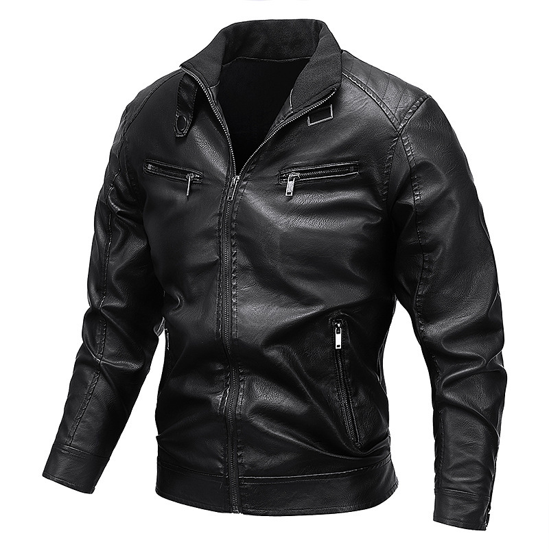 Comercio exterior transfronterizo otoño y invierno nuevo tipo de chaqueta de cuero hombre moda coreana delgada guapo chaqueta de cuero joven chaqueta de abrigo superior