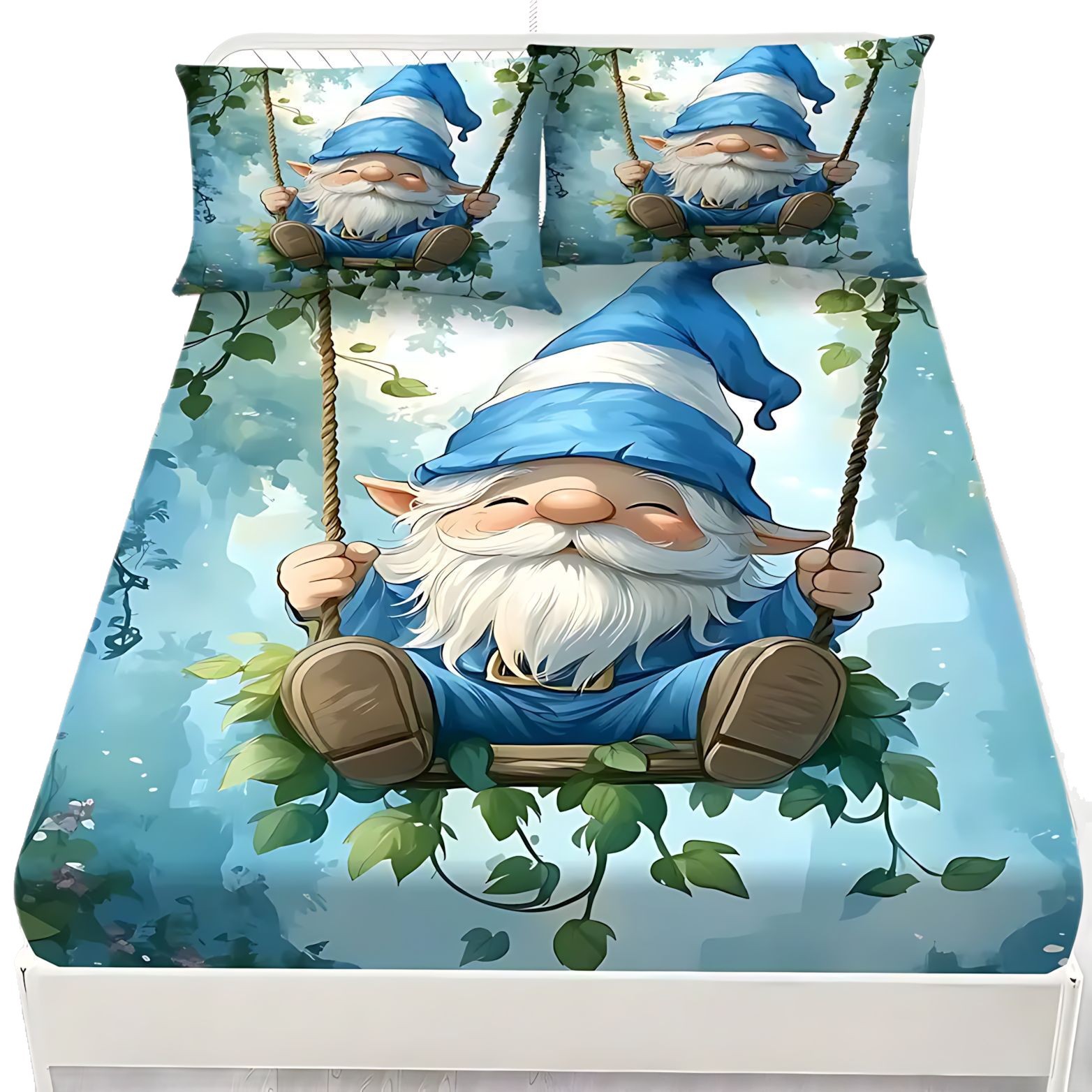 Temas de dibujos animados TEMU / JIT enanos patrón de impresión digital HD cama de cama de cama de cama