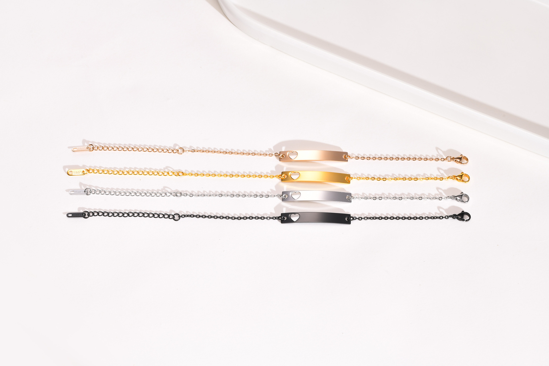 Fashion Heart Shape Stainless Steel Plating Bracelets 1 Piece