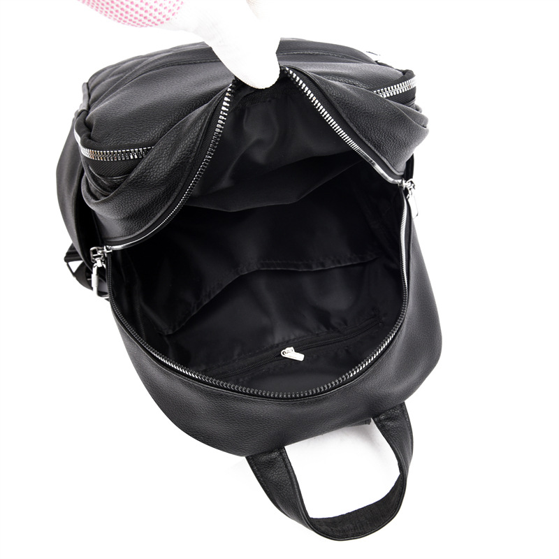 Bolsos para mujer 2024 nueva moda para mujer mochila de cuero suave simple color sólido mochila de viaje de gran capacidad al por mayor