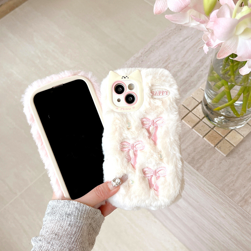 Passend für iPhone 17 Pro Max: Plüsch-Handyhülle mit Schleife, Frucht-16-Cartoon-Wolken-Stoßschutzhülle (15)_voghion.com