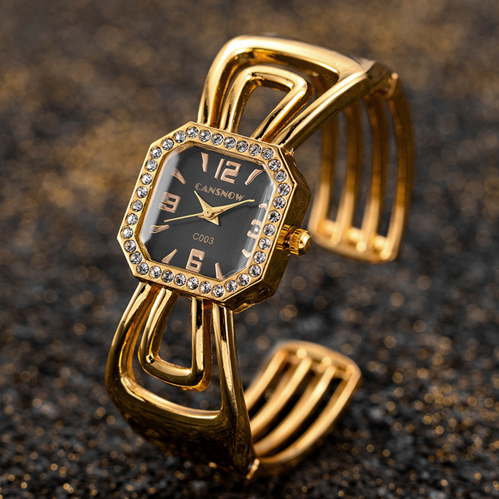 Square Dial Shape Vintage Style Geometric Alloy Strap Quartz Watch