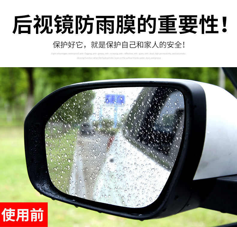 Car Anti-Rain Film, Anti-Fog, Waterproof Rearview Mirror Film