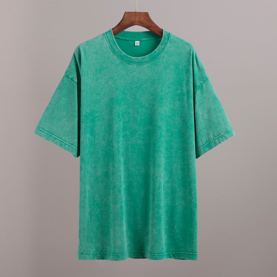 Áo thun nam tay ngắn cổ tròn cotton giặt mềm phong cách Âu Mỹ — Màu cà phê, Màu mơ, Màu tím, Màu xanh lam chi tiết 7