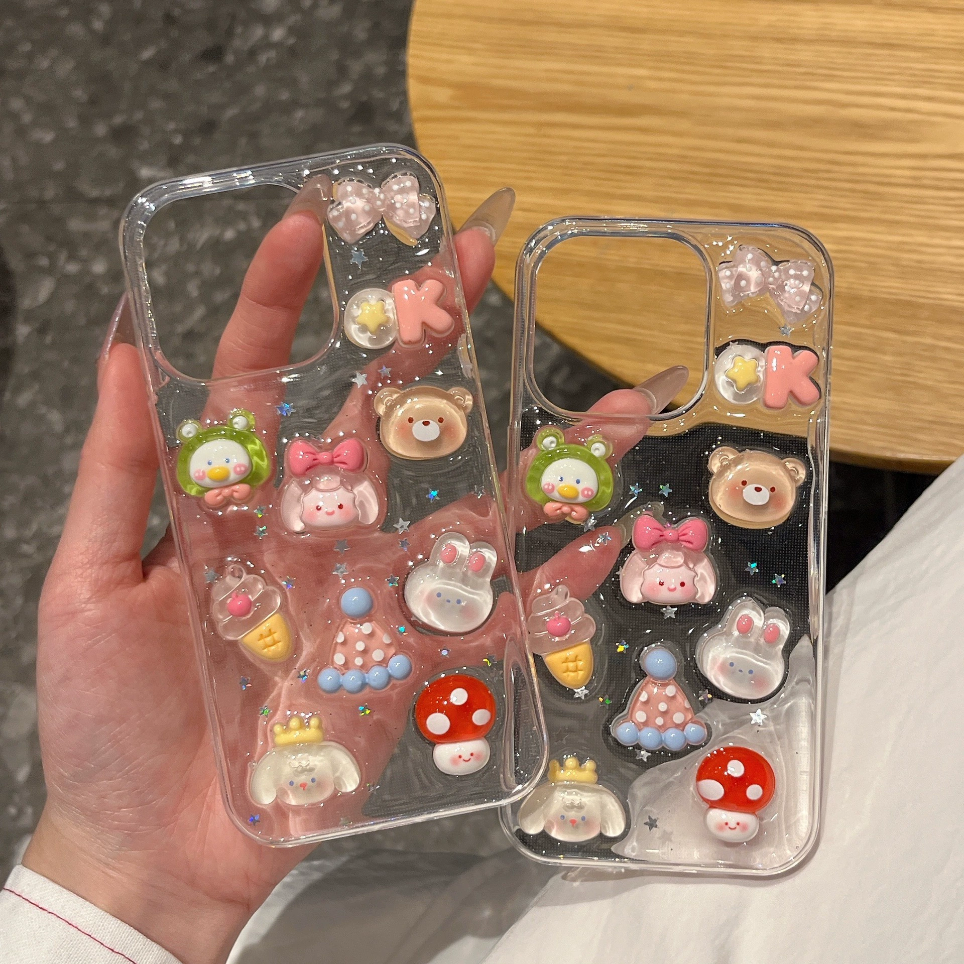 Чехол для телефона (Apple iPhone 16) 3D мультяшная «грибная девочка», прозрачный защитный, для iPhone 7–16