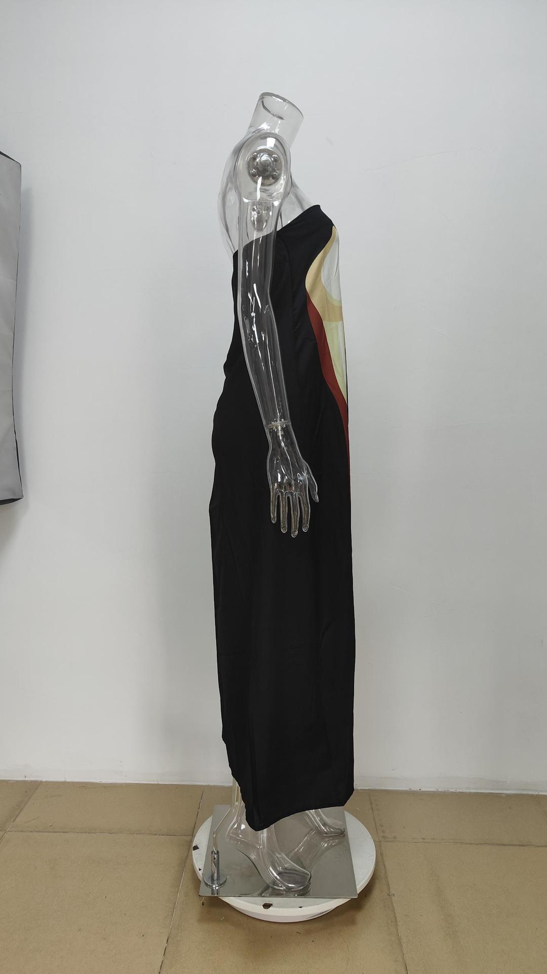 Tropical Style Wholesale Women's Tropical Backless Printing Holiday Strapless Sleeveless One-Step Skirt