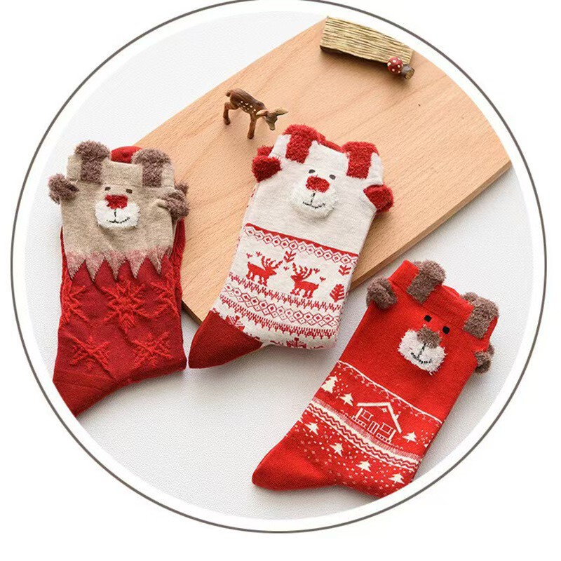 Women's Mid-Calf Socks Autumn and Winter Christmas Socks Women's Socks with 3D Reindeer Ears Mid-Calf Women's Socks Japanese Style Socks Women Zhuji Women's Mid-Calf Socks Autumn and Winter Christmas Socks Women's Socks with 3D Reindeer Ears Mid-Calf Women's Socks Japanese Style Socks Women Zhuji