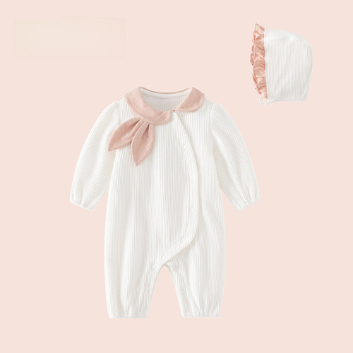 Newborn clothing spring and autumn new sweet baby 100-day crawl suit long legs T-shirt baby infant long-sleeved onesie
