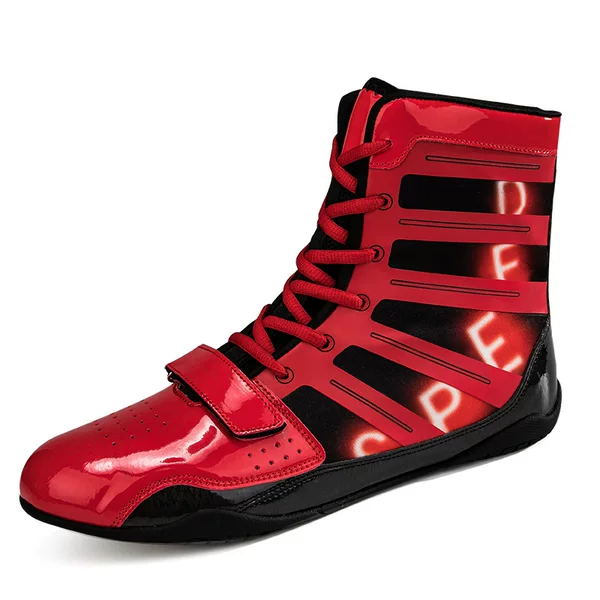 Cross-Border Large Size 45 46 47 Couples' Same Style Boxing Shoes for Men and Women Breathable Boxing Competition Mid-Top Professional Sports