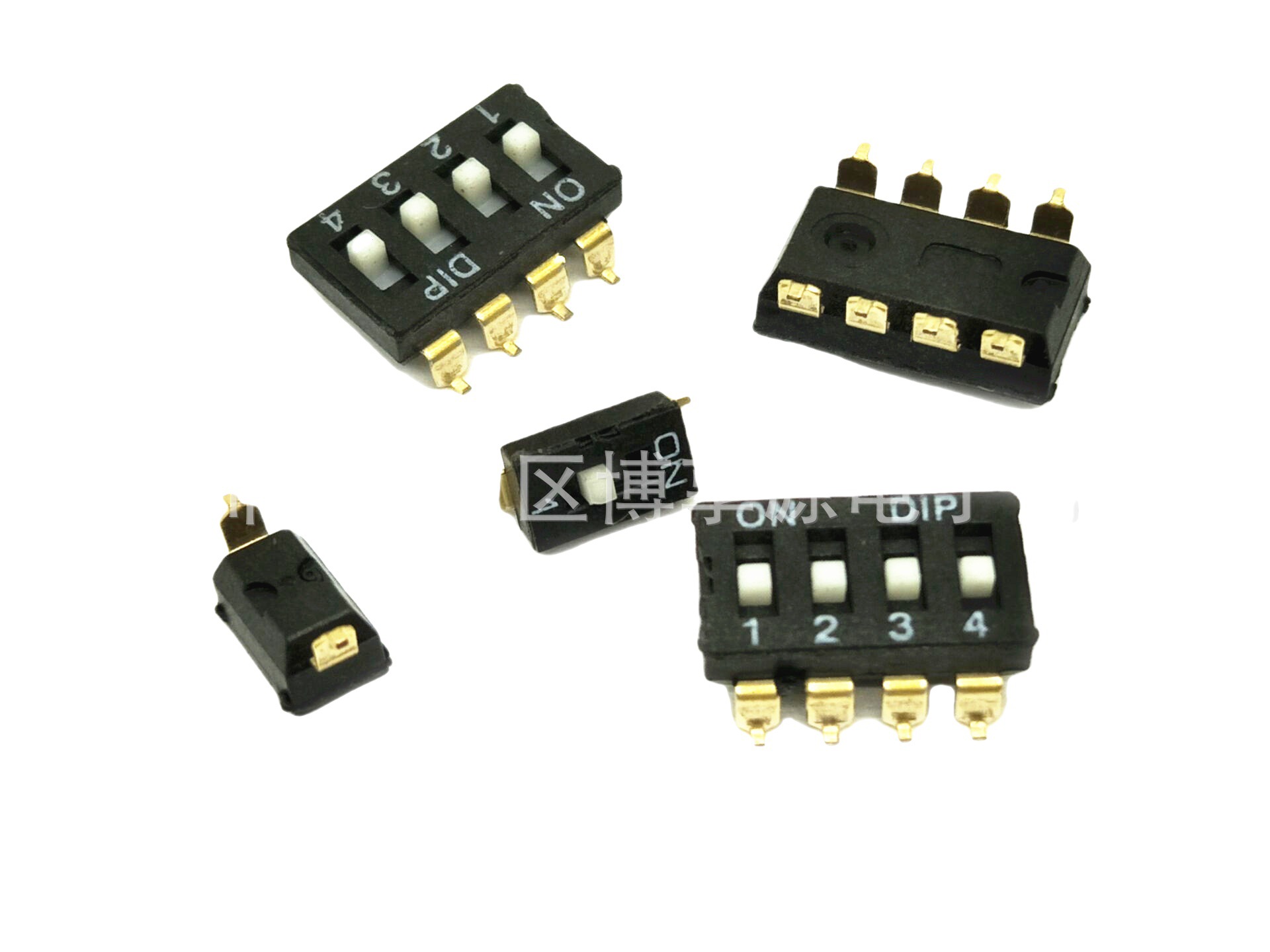 3位贴片拨码开关 三位3P黑色 平拨 2.54mm脚距 拨动开关 编码开关