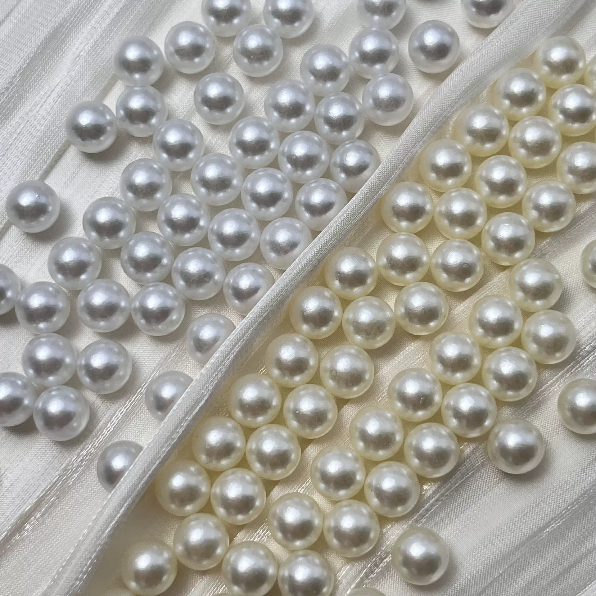 无孔ABS仿珍珠手工diy散珠饰品配件服装辅料项链串珠白色珠子批发