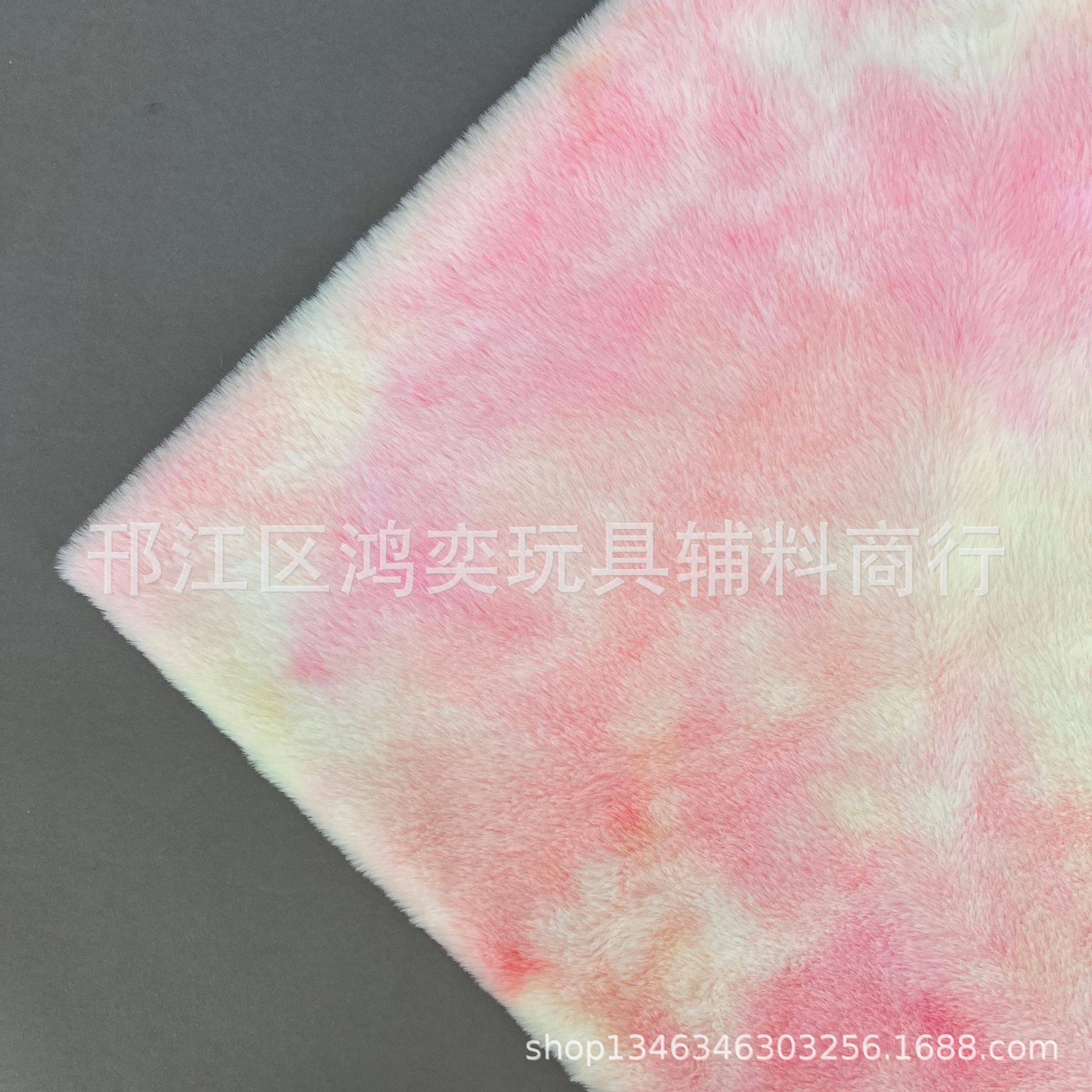 Tela de juguete de peluche multicolor degradado de imitación de piel de conejo teñido anudado para ropa, zapatos y sombreros