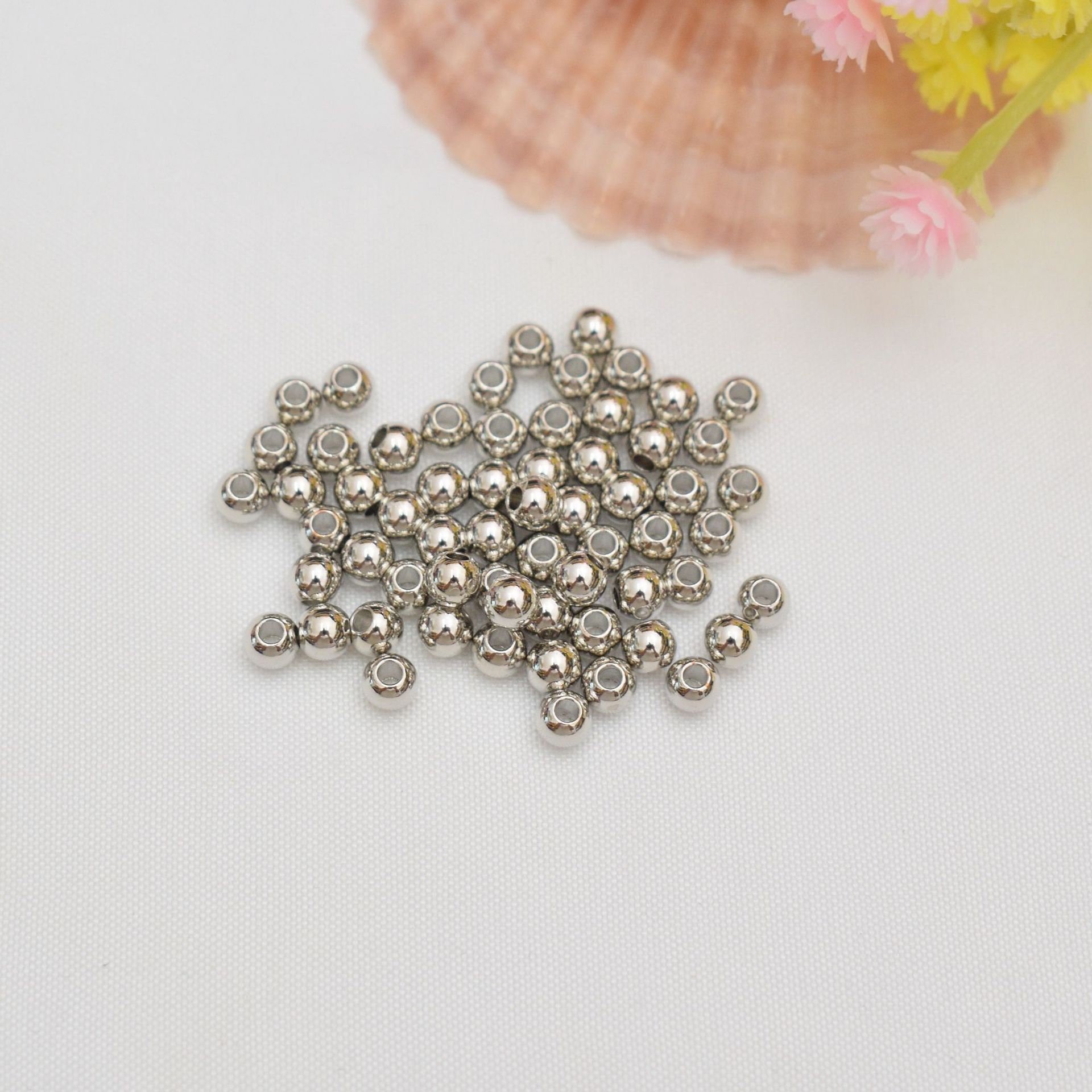 DIY joyería hecha a mano con cuentas accesorios perlas transferencia espaciador perlas pequeñas perlas de oro perlas sólidas brillantes perlas sueltas material al por mayor