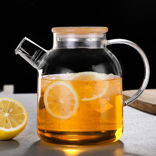 Factory Direct Sales Large-Capacity Thickened Glass Cold Water Kettle Heat-Resistant Cold Water Kettle Juice Kettle Cold Boiled Water Kettle Tea Set
