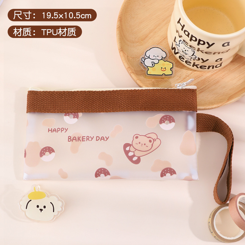 Nueva caja de lápiz transparente TPU estudiante de gran capacidad bolsa de almacenamiento niñas monedero bolso de viaje bolsa de cosméticos