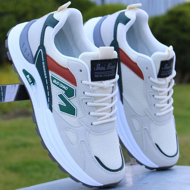 Verano nuevo estilo de una sola red hueca transpirable zapatos de papá estudiantes zapatos de suela suave todo fósforo hombres zapatos casuales antideslizantes y resistentes al desgaste