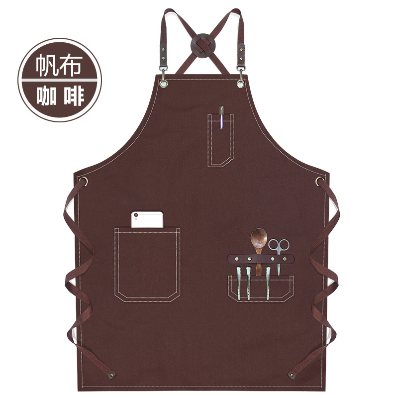 D010 café de lona con cinturón redondo