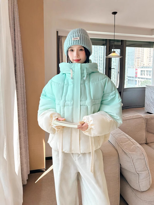 连帽羽绒棉服女2025年新款秋冬小个子棉衣外套上衣宽松面包服棉袄|undefined