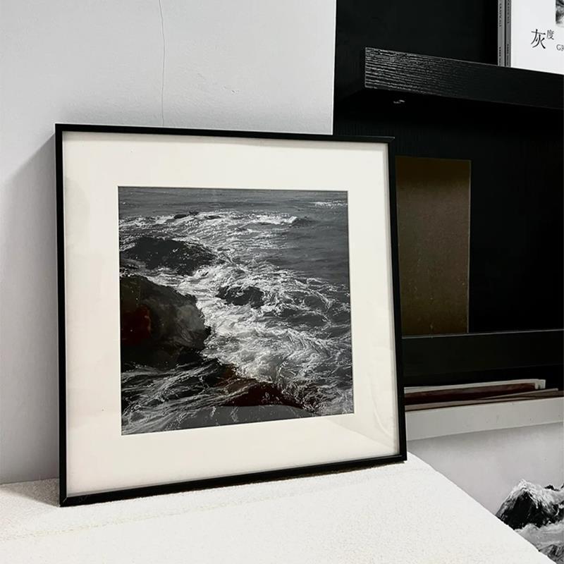 Modern Minimalist Decorative Painting "Tide" Black and White High-End Living Room Sofa Background Wall Creative Bedroom Living Room Wall Art