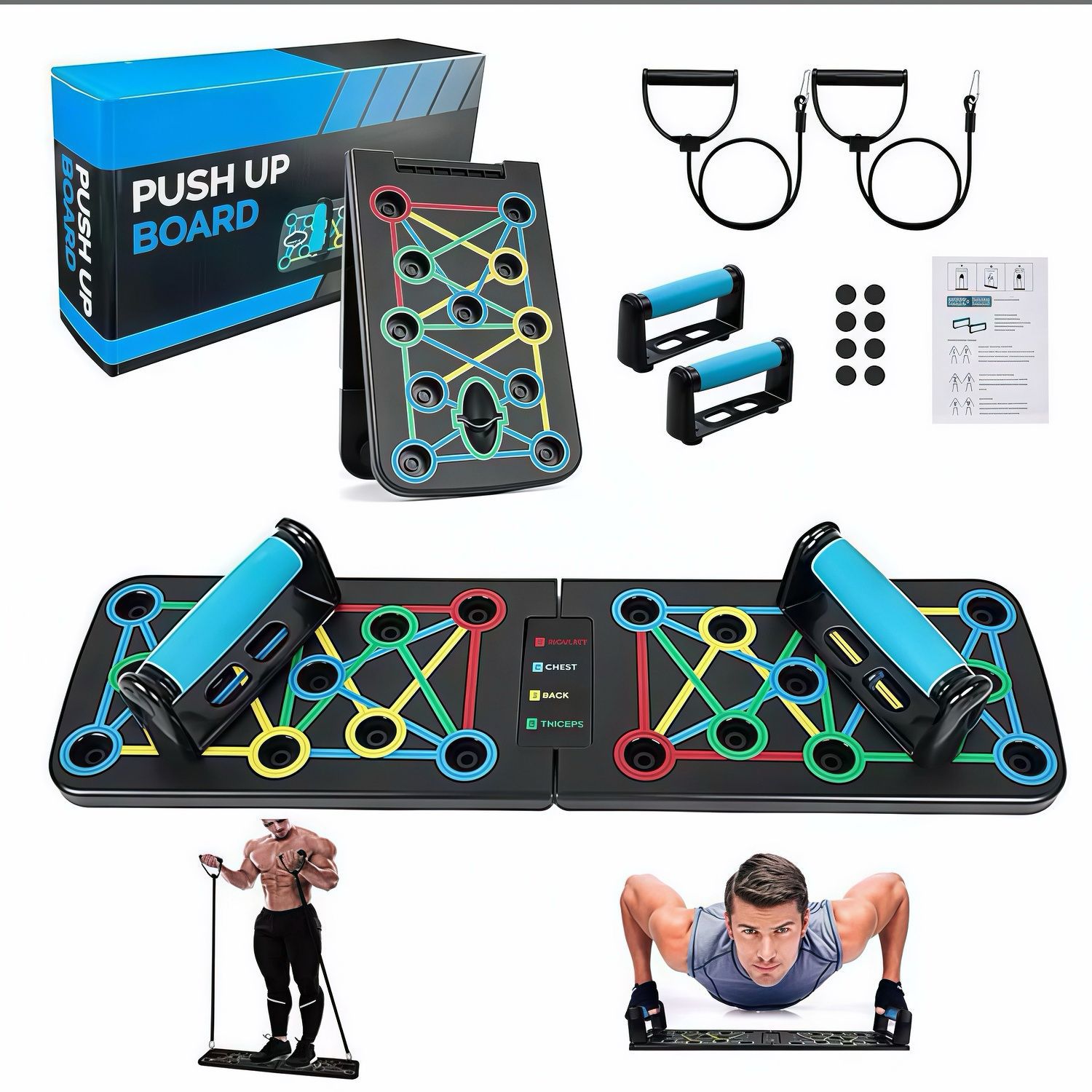 Daska za sklekove Trenažer kućna vježba trbušne mišiće sklopivi nosač daska unutarnji trening potezno uže sport fitness nosač