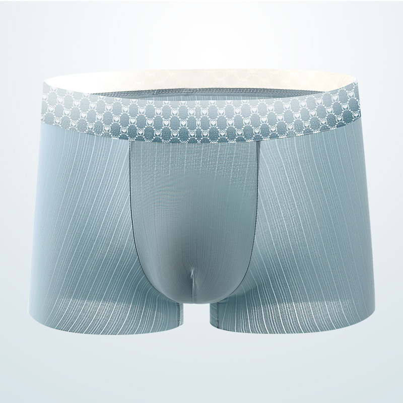 Ropa interior de seda de hielo para hombres, pantalones cortos de cuatro esquinas antibacterianos transpirables de malla, cabeza para niños, pantalones bóxer sin costuras de verano para hombres