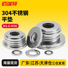 304不锈钢垫片金属螺丝平垫圈加大加厚薄垫圈圆形M2M3M4M5M6M8M36