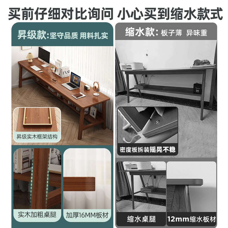Computer Desk, Home Desktop Long Table, Wall-Near Narrow Desk, Living Room Study Desk, Minimalist Bedroom Double Student Learning Table