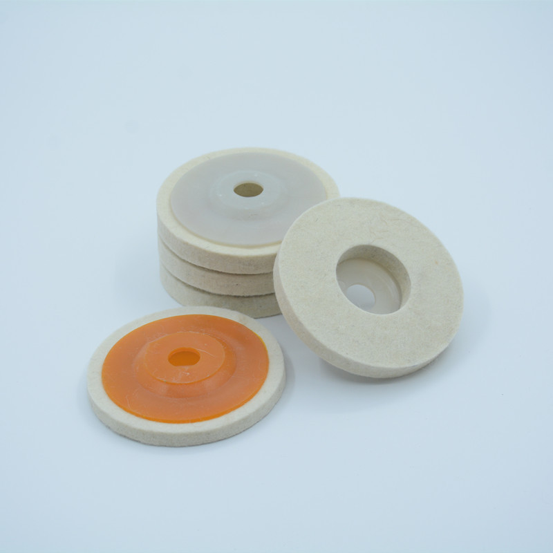 抛光轮毛毡轮角向抛光机羊毛轮4寸加厚金属打磨细羊毛抛光片盘