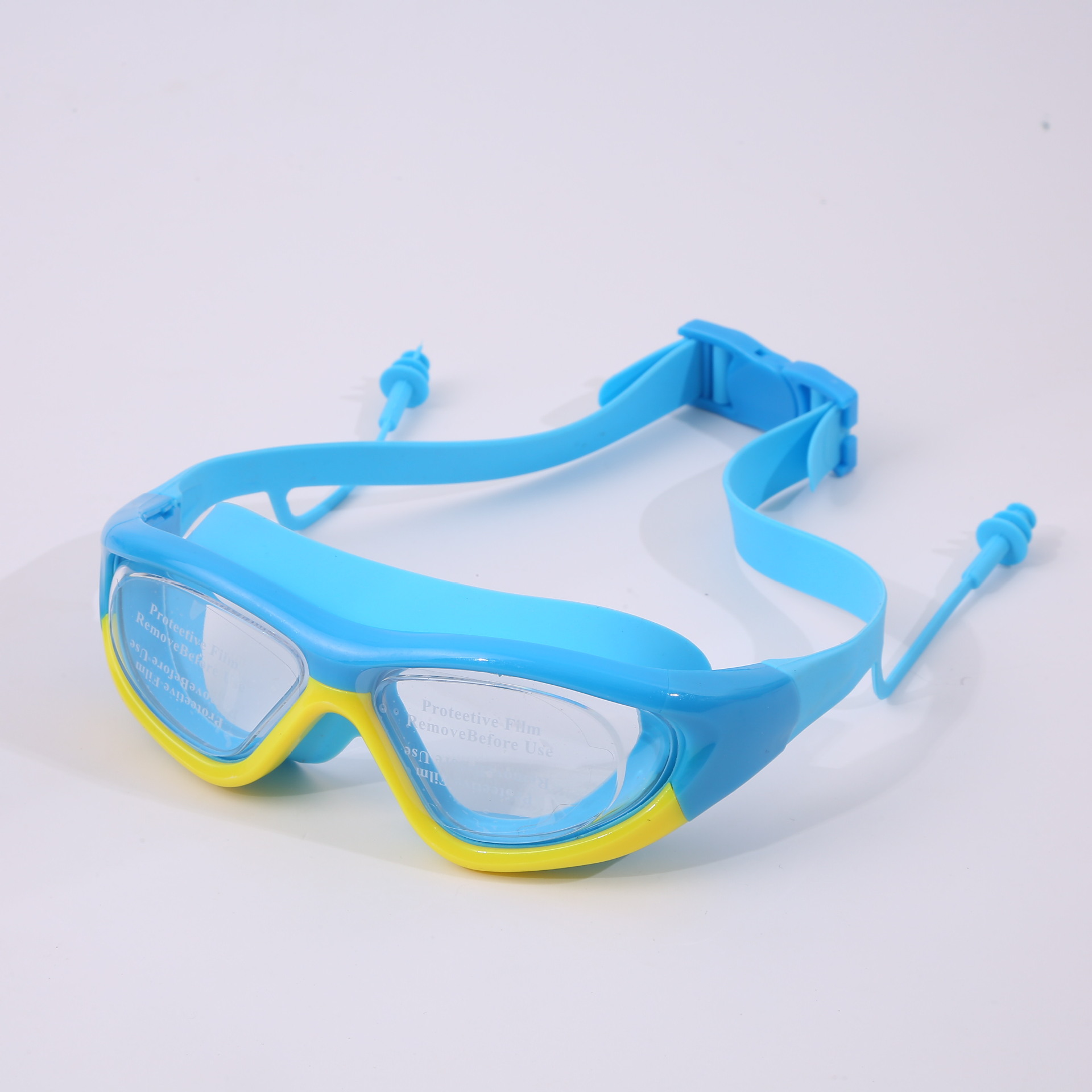 Juego de Gafas y Gorro de Natación para Niños de Policarbonato Impermeable y Antiempañante