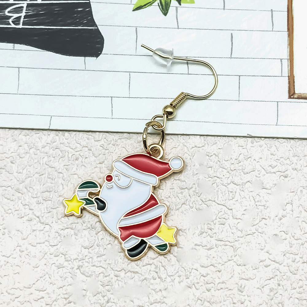 混50个圣诞滴油合金diy饰品配件 圣诞老人雪人铃铛麋鹿手链挂件详情12
