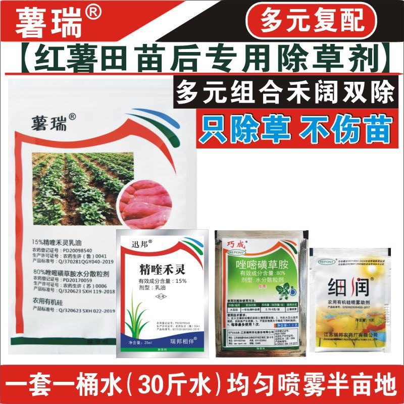 红薯苗后专用除草剂 精喹禾灵唑嘧磺草胺禾阔双除安全不伤苗