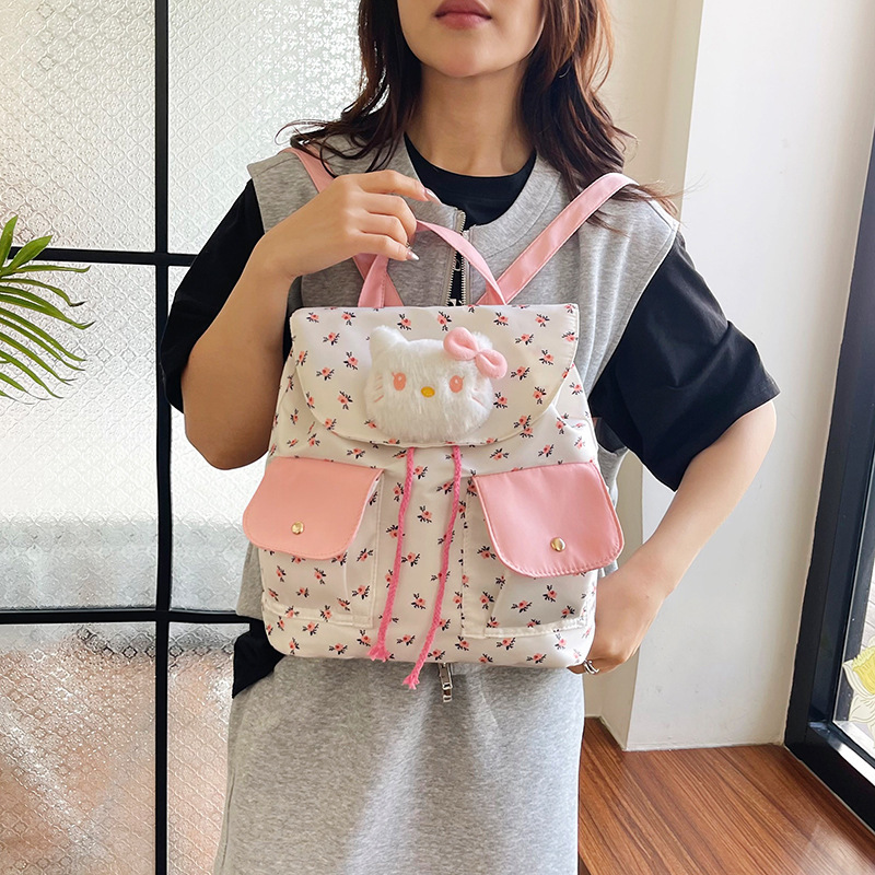 コントラストカラーの新しい牧歌的なスタイルのドットバックパック女性のパーソナライズされたカジュアル学生クラスの人気の多用途バックパック|undefined