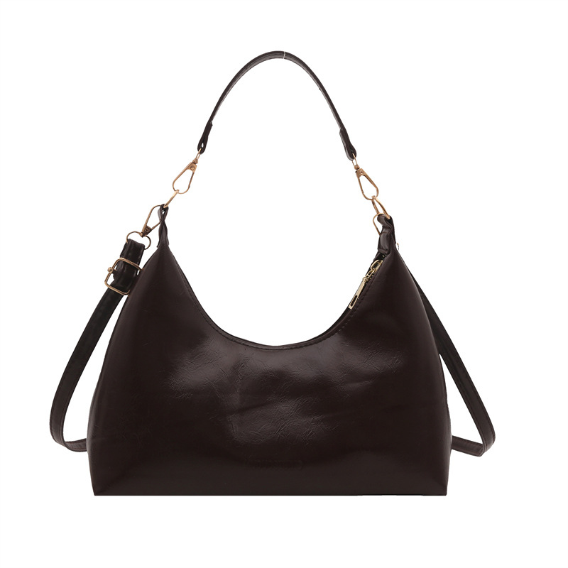 2024 nuevo invierno retro ocio de gran capacidad hombro axilar inclinado bolso de tela de piel de cera de aceite