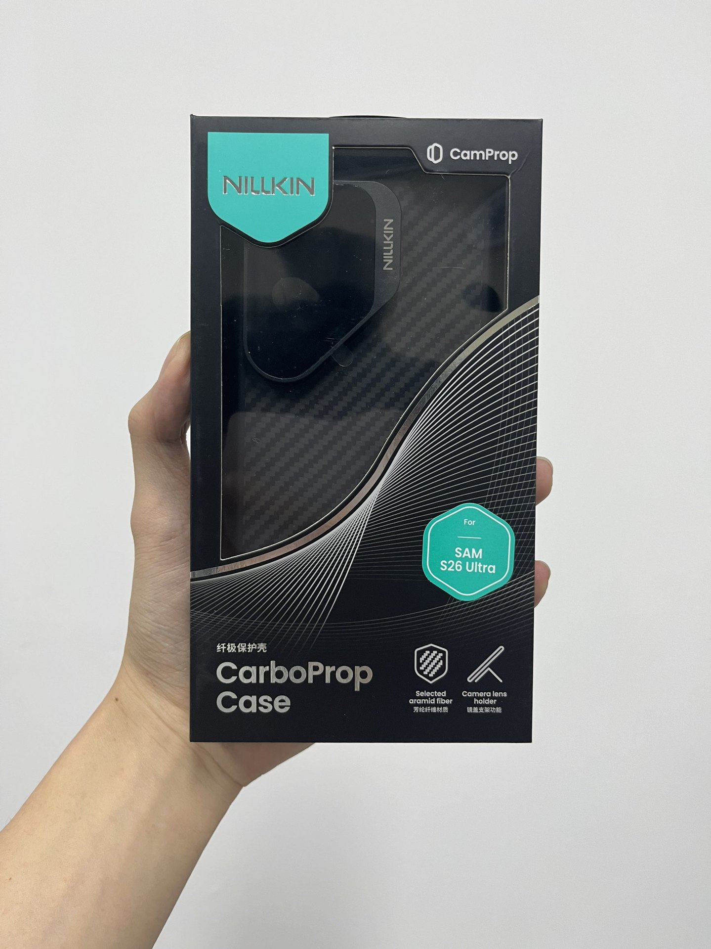 Ốp lưng NILLKIN cho Samsung Galaxy S26 Ultra chất liệu sợi aramid (Kevlar) có chân đế gắn ống kính, hỗ trợ nam châm MagSafe — Phiên bản từ tính siêu mỏng - Nắp kính trong suốt đen Samsung S26 ULTRA đen chi tiết 18