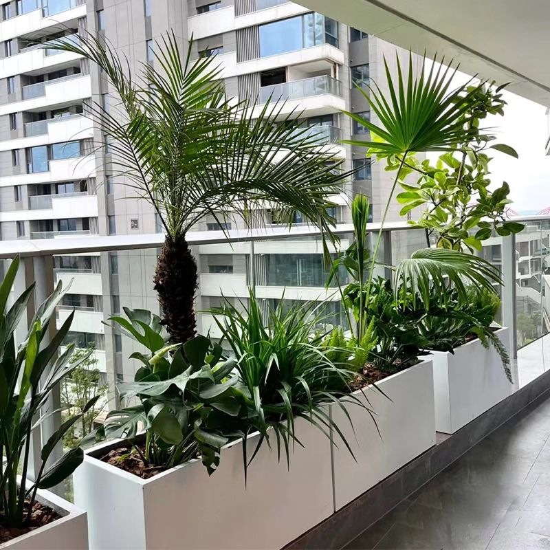 Simple cement flower pot, large size, suitable for green plants, cigarette box-shaped, for living room, balcony, or outdoor use, made of thickened magnesium clay