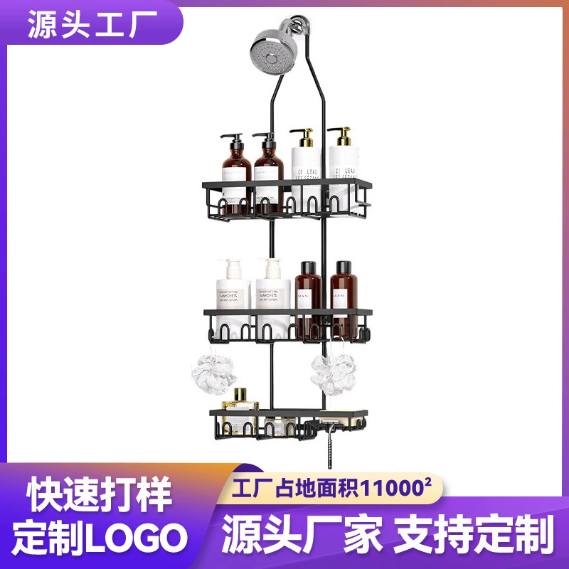 Настенная полка для ванной комнаты без сверления, держатель для шампуня и туалетных принадлежностей